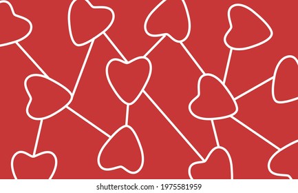 connections line love red pattern
