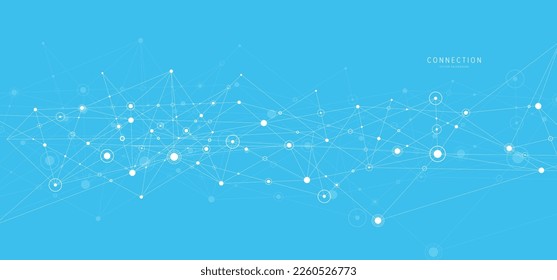 Connections with points, lines, and people icons. Vector technology background.