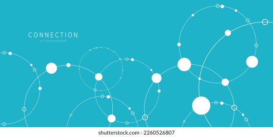 Connections with points, lines, and people icons. Vector technology background.