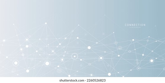 Connections with points, lines, and people icons. Vector technology background.