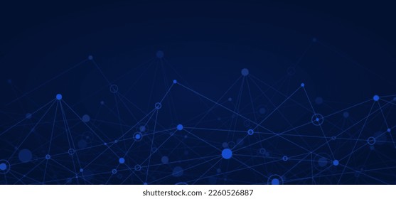 Connections with points, lines, and people icons. Vector technology background.