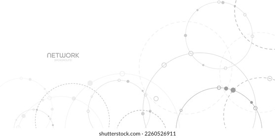 Connections with points, lines, and people icons. Vector technology background.