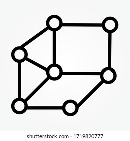 Connections vector icon. Flat blue symbol. Pictogram is isolated on a white background. Designed for web and software interfaces.