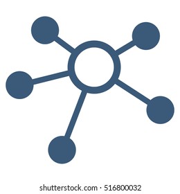 Connections vector icon. Flat blue symbol. Pictogram is isolated on a white background. Designed for web and software interfaces.