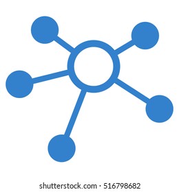 Connections vector icon. Flat cobalt symbol. Pictogram is isolated on a white background. Designed for web and software interfaces.
