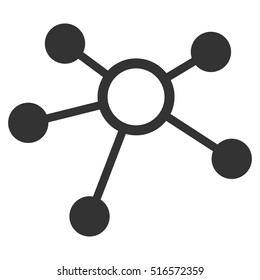 Connections vector icon. Flat gray symbol. Pictogram is isolated on a white background. Designed for web and software interfaces.
