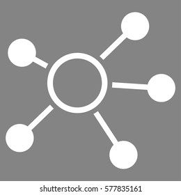 Connections vector icon. Flat white symbol. Pictogram is isolated on a gray background. Designed for web and software interfaces.