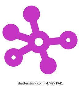 Connections vector icon. Style is contour flat icon symbol, violet color, white background.