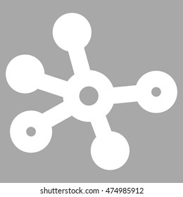 Connections vector icon. Style is outline flat icon symbol, white color, silver background.