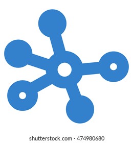 Connections vector icon. Style is stroke flat icon symbol, cobalt color, white background.