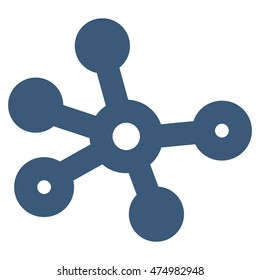 Connections vector icon. Style is stroke flat icon symbol, blue color, white background.