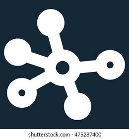 Connections vector icon. Style is stroke flat icon symbol, white color, dark blue background.