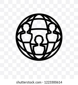 Connections vector linear icon isolated on transparent background, Connections transparency concept can be used for web and mobile