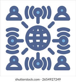 Concepto de conectividad Icono azul Ilustración vectorial