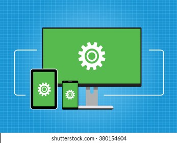 Connectivity Connect Cross Platform Device Concept Background Vector