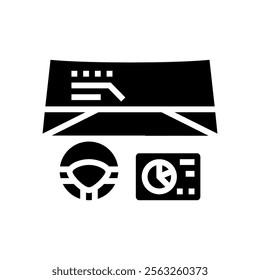 connectivity dashboard autonomous vehicle glyph icon vector. connectivity dashboard autonomous vehicle sign. isolated symbol illustration