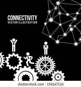 connectivity design  over black background vector illustration   
