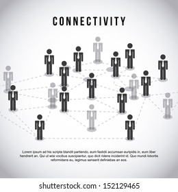 connectivity design  over gray background vector illustration