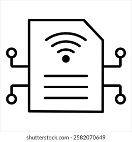 Connectivity File Outline Icon Vector Illustration