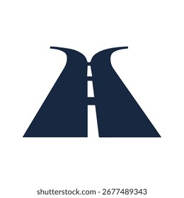 Konnektivität fokussiertes Highway-Logo für Geschwindigkeit und futuristische Reise