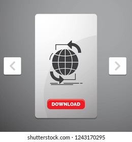 Connectivity, global, internet, network, web Glyph Icon in Carousal Pagination Slider Design & Red Download Button
