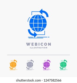Connectivity, global, internet, network, web 5 Color Glyph Web Icon Template isolated on white. Vector illustration