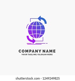 Connectivity, global, internet, network, web Purple Business Logo Template. Place for Tagline.