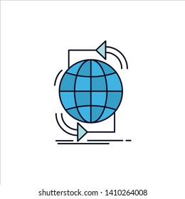 Connectivity, global, internet, network, web Flat Color Icon Vector