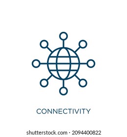 connectivity icon. Thin linear connectivity outline icon isolated on white background. Line vector connectivity sign, symbol for web and mobile