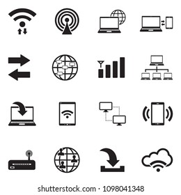 Connectivity Icons. Black Flat Design. Vector Illustration. 