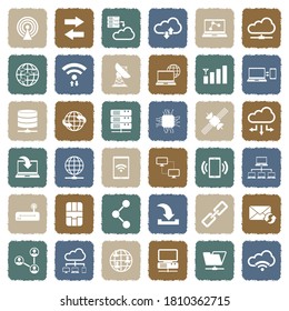 Connectivity Icons. Grunge Color Flat Design. Vector Illustration.