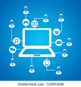 connectivity icons over blue background vector illustration  