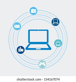 connectivity icons over blue background vector illustration  