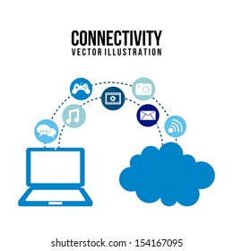 connectivity icons over  white background vector illustration   