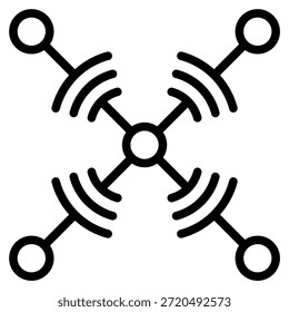 Conectividade Na IOT (Internet Das Coisas) Ilustração De Vetor De Linha De Ícone