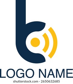 Projeto do logotipo da Letra b da conectividade para a empresa da comunicação
