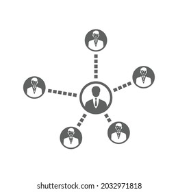 Connectivity, link, linking, social icon. Gray vector design.