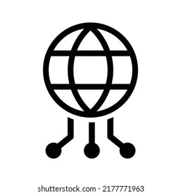 Connectivity, network, internet icon. Black vector graphics.