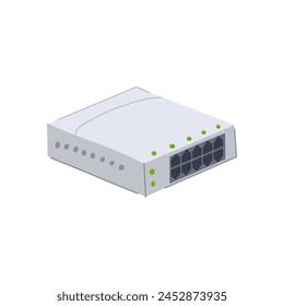 connectivity network switch cartoon. management configuration, performance security, poe gigabit connectivity network switch sign. isolated symbol vector illustration