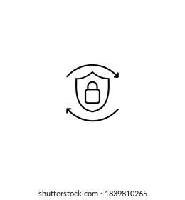 Connectivity protection icon. Internet of things icon. Simple, outline, black, flat, lineal.