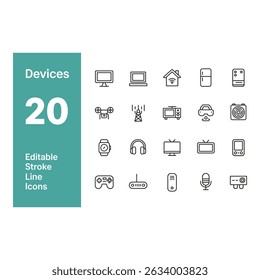 Connectivity Unveiled A set of twenty modern electronic devices showcasing technology integration in