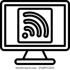 Connectivity Vector Lineal Icon On White Background.