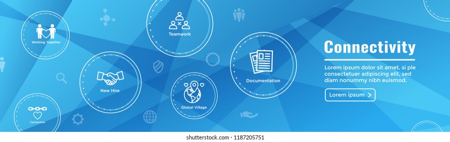 Connectivity Web Header Banner with Togetherness, Connectnedness  Collaboration Icon Set