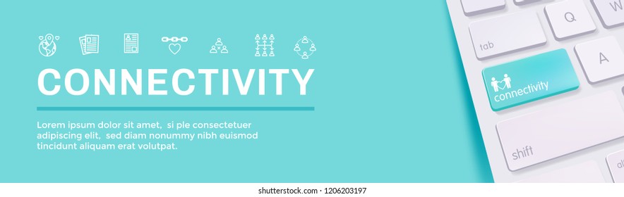 Connectivity Web Header Banner with Togetherness, Connectnedness  Collaboration Icon Set