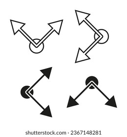 Connector arrows icon set. Vector illustration. EPS 10.