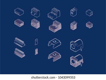 Connector Blueprint Collection I Isometric View