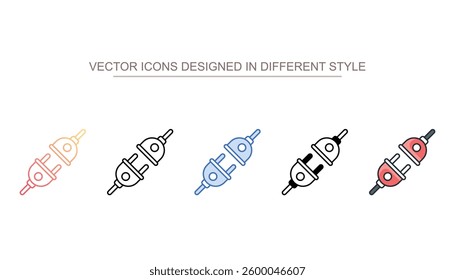 Connector icon design with white background stock illustration