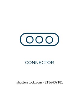 connector icon. Thin linear connector outline icon isolated on white background. Line vector connector sign, symbol for web and mobile