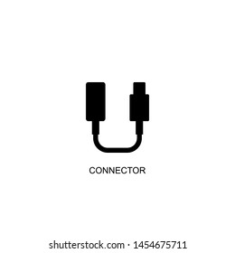 connector icon vector black design