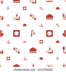 connector icons pattern seamless white background. Included editable filled cable, wire, phone connection cable, plug socket, phone cable icons. connector icons for web and mobile.